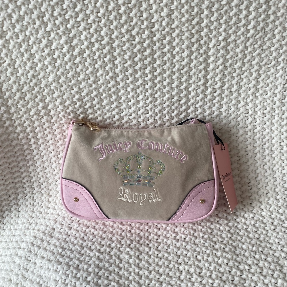 NWT Juicy Couture Pink & Cream mini purse